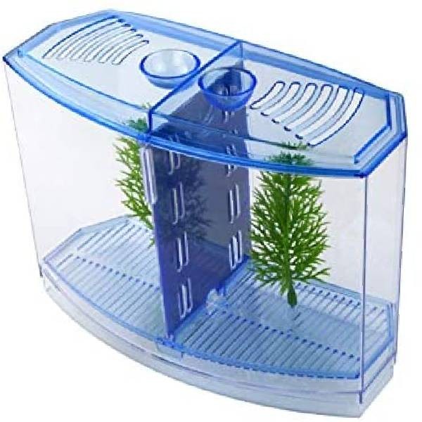 B&K Aquarium Eco Friendly Small Betta House Fish Tank Double Isolation ...