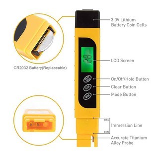 B&k Tds Meter,yellow Ppm Meter,3-in-1 Tds Ec Temperature Meter Water 