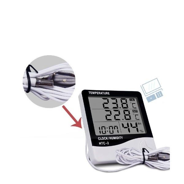 HTC-2 Digital Thermometer Hygrometer with probe Electronic Temperature  Humidity