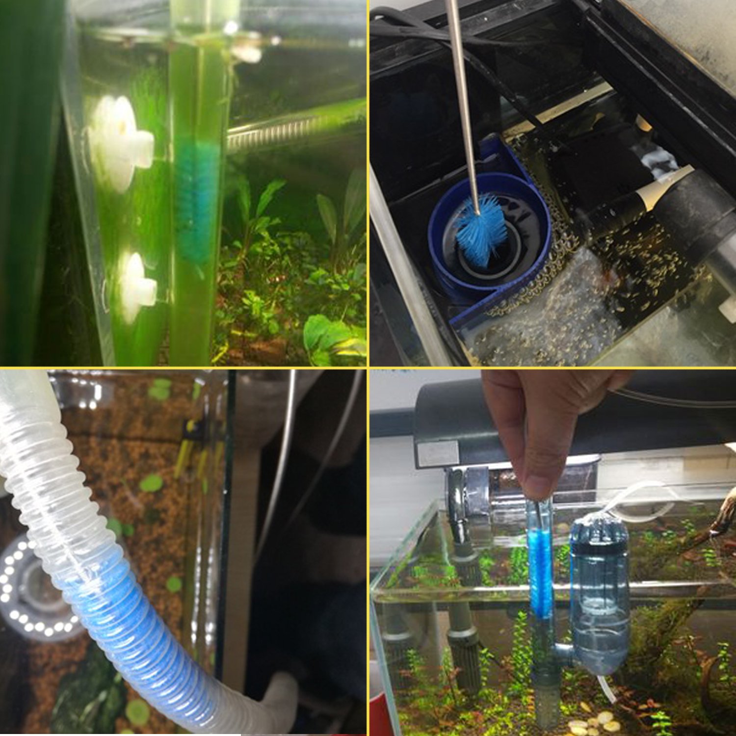 Long Tube Cleaning Brush Flexible Double Ended Bristles Hose Pipe Cleaner Stainless Steel Aquarium Filter Brush For Fish Tank Or Home Kitchen, 155 Cm Length